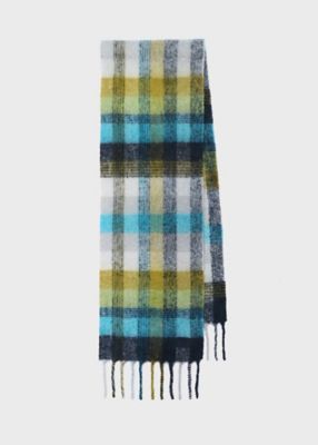 Cropped Logo” メリノウール チェックマフラー