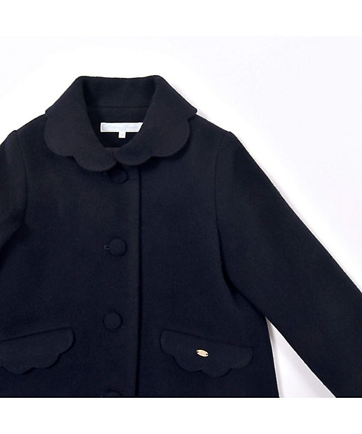 襟・ポケットスカラップウールコート 1724－68042 | Tartine