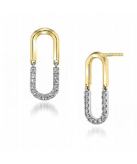 K18／Pt950 ピアス CONTRASTING LINKS