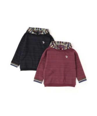 裏ボーダーフード付き裏毛トレーナー 3553215 | Paul Smith