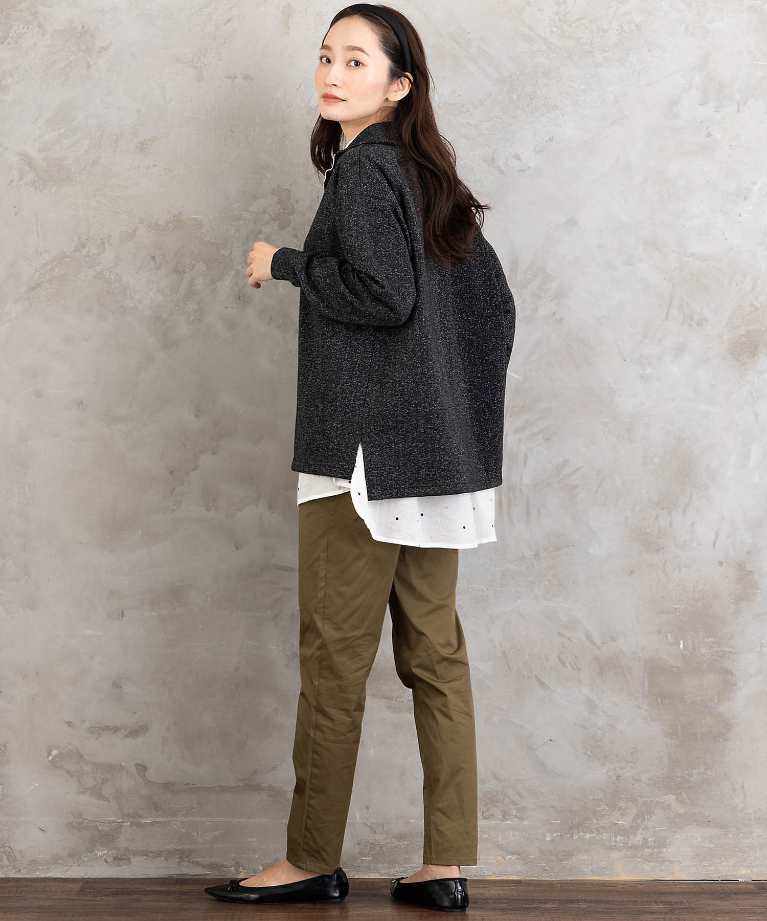 FONTLAB ラメ裏毛ハーフジップスウェット 33ー61ー2629