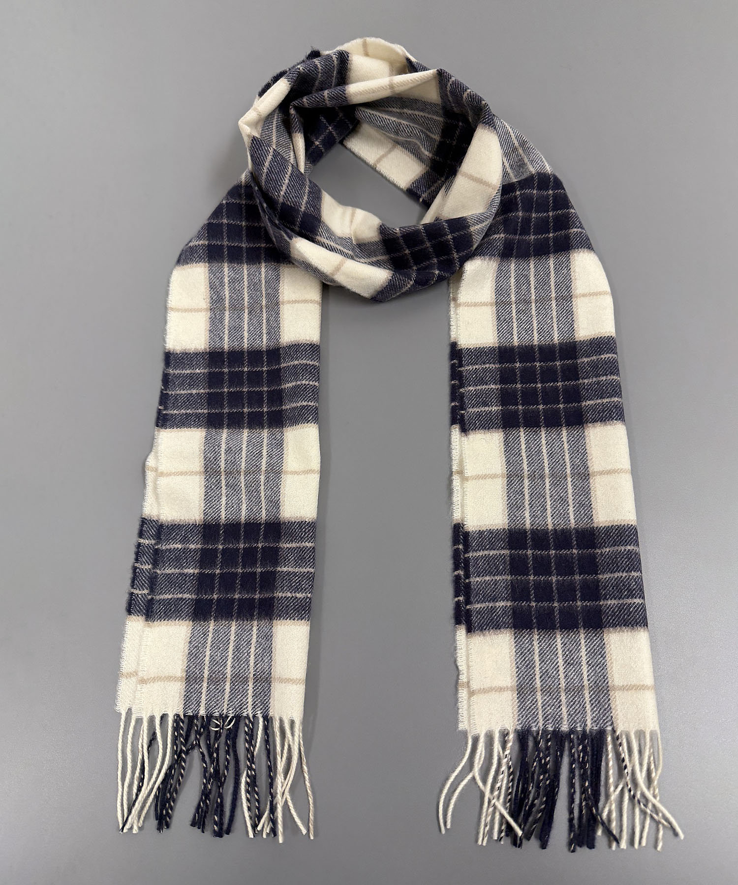 WA00016 カシミヤ100％チェックマフラー WA16／2JH