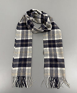 WA00016 カシミヤ100％チェックマフラー WA16／2JH