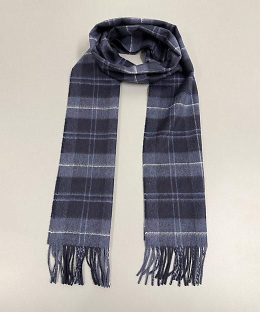 WA00016 カシミヤ100％チェックマフラー WA16／2JH