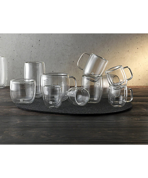 新品未使用】FEDECA ダブルウオ一ルグラス ＆コ一スタ一兼蓋×2セット