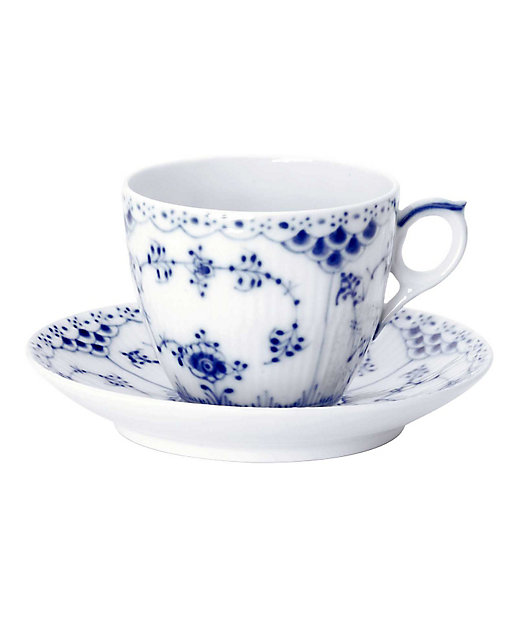 ブルーフルーテッド ハーフレース コーヒーカップ＆ソーサー | ROYAL
