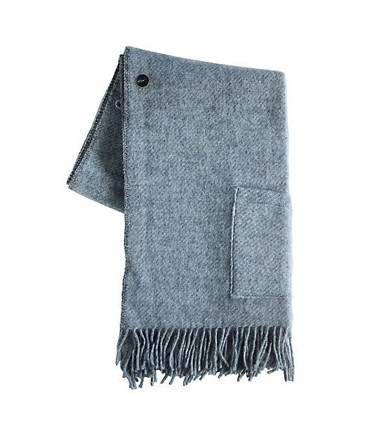 ウールストール ゴットランドグレー 2ポケット ボタンつき グレー