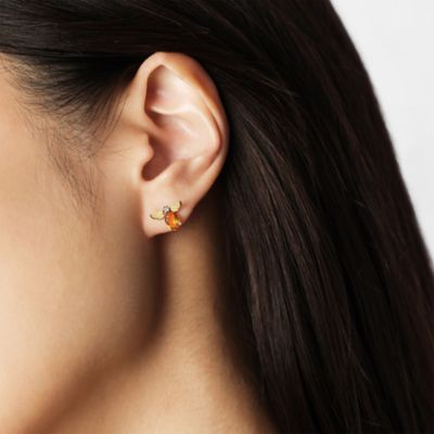 Bijou de M ビジュードエム プチみつばちピアス（ペリドット