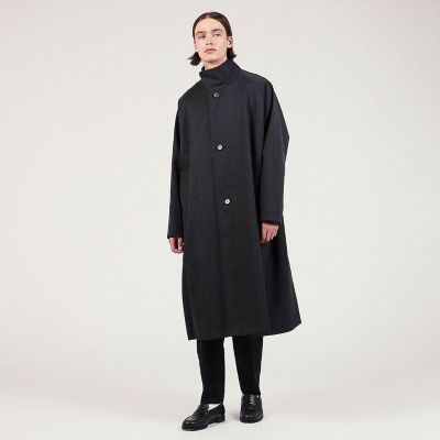 CABaN ウールギャバジン スタンドカラーコート ネイビー Mサイズ