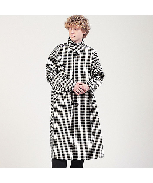 CABaN コットン ギンガムチェック スタンドカラーコート | CABaN