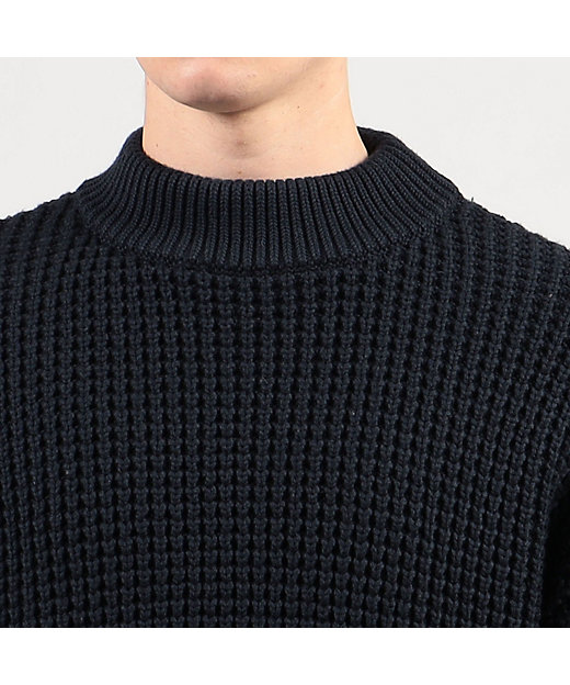 CABaN コットンカシミヤワッフル モックネックプルオーバー