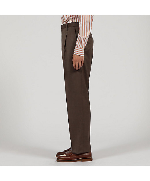 ウール ヘリンボーン 1プリーツスラックス | TOMORROWLAND (Men