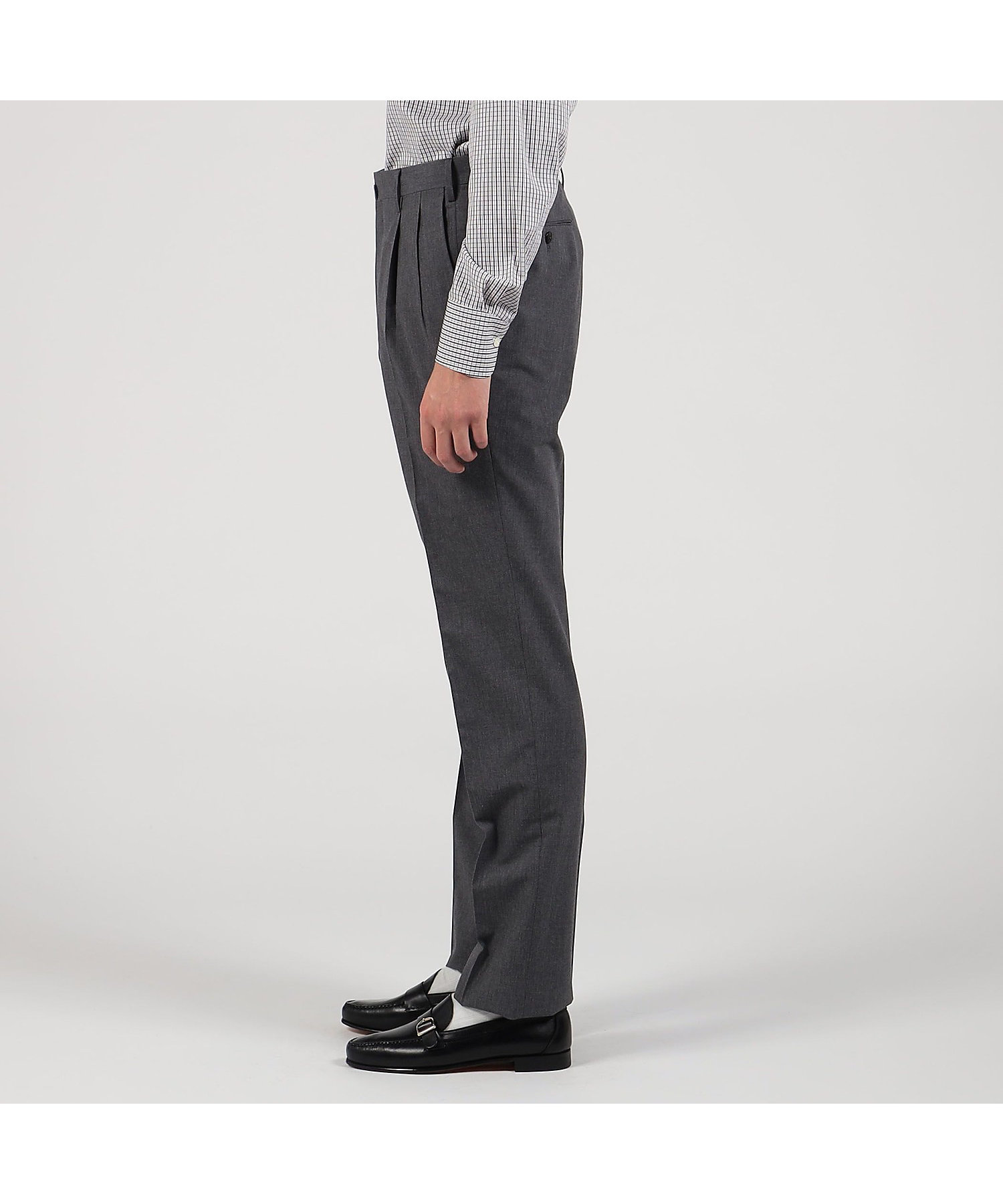 ウールコットントロピカル 2プリーツスリムスラックス | TOMORROWLAND