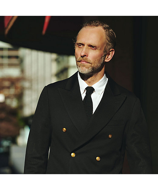 コットンジャージー 6Bダブルブレストブレザージャケット DONDI