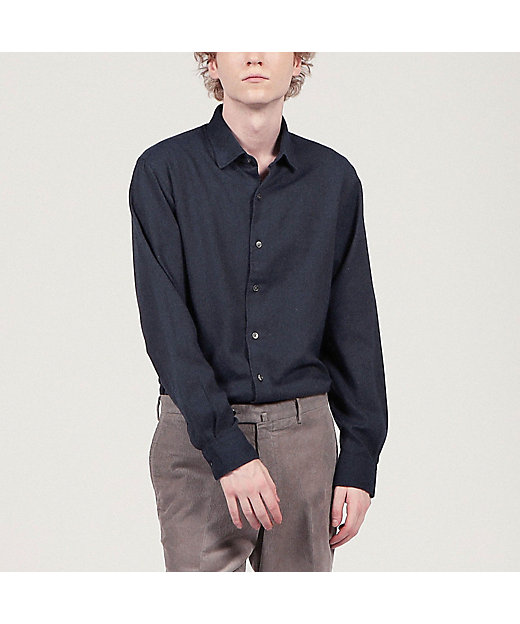 コットンカシミヤ ワイドスプレッドカラーシャツ | TOMORROWLAND (Men