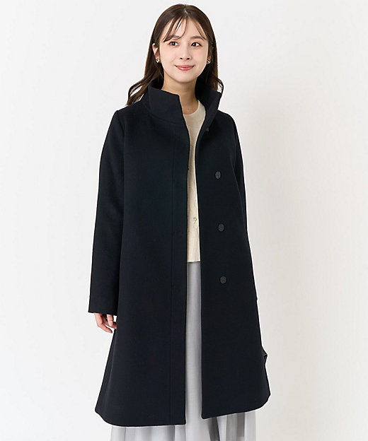 小さいサイズ】Super100sウールスタンドカラーコート | MK