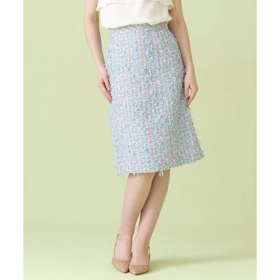 セットアップ対応商品】ブルーミックスツイードタックミニ スカート