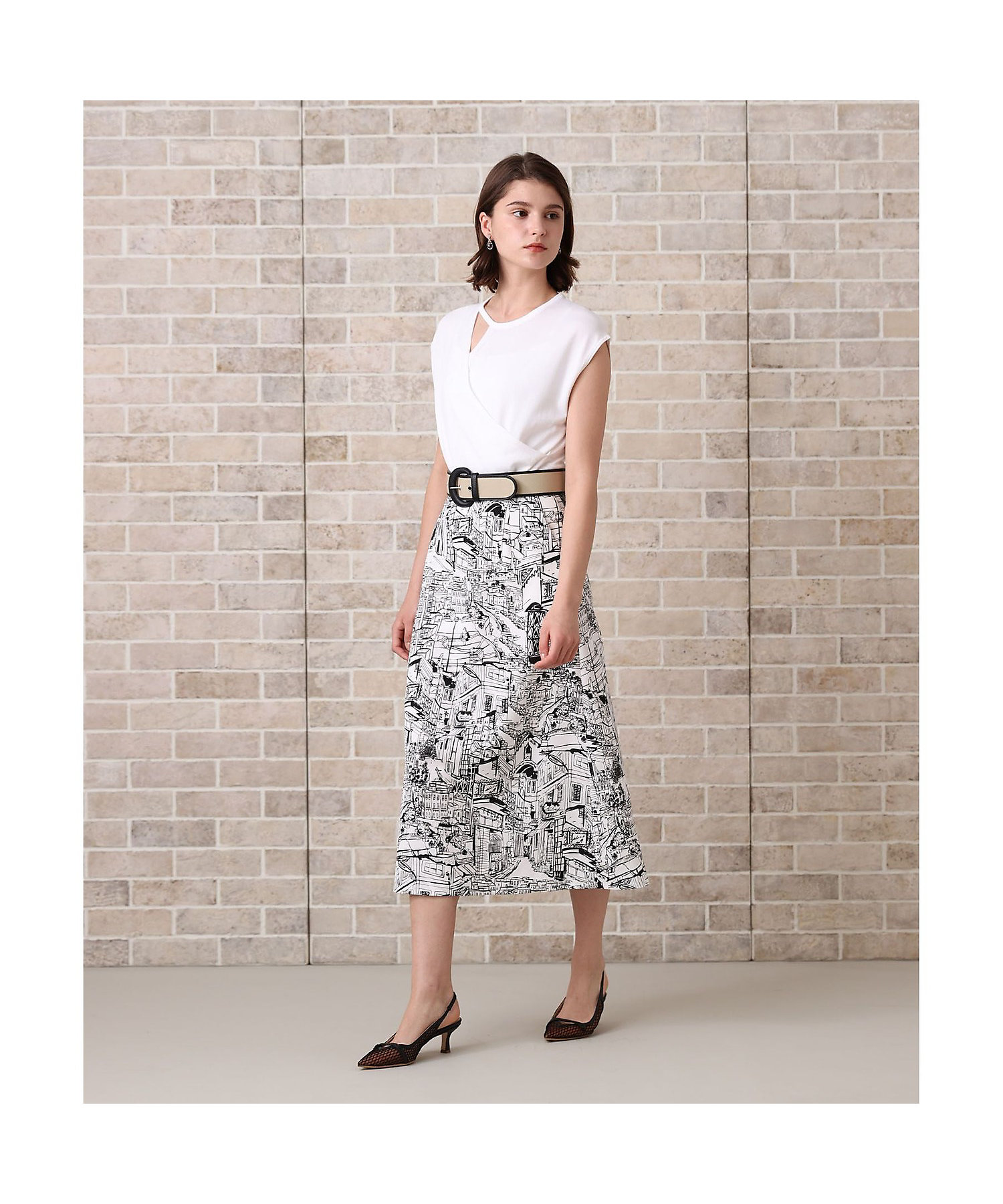シティスケーププリントAライン スカート | ANAYI/アナイ | 三越
