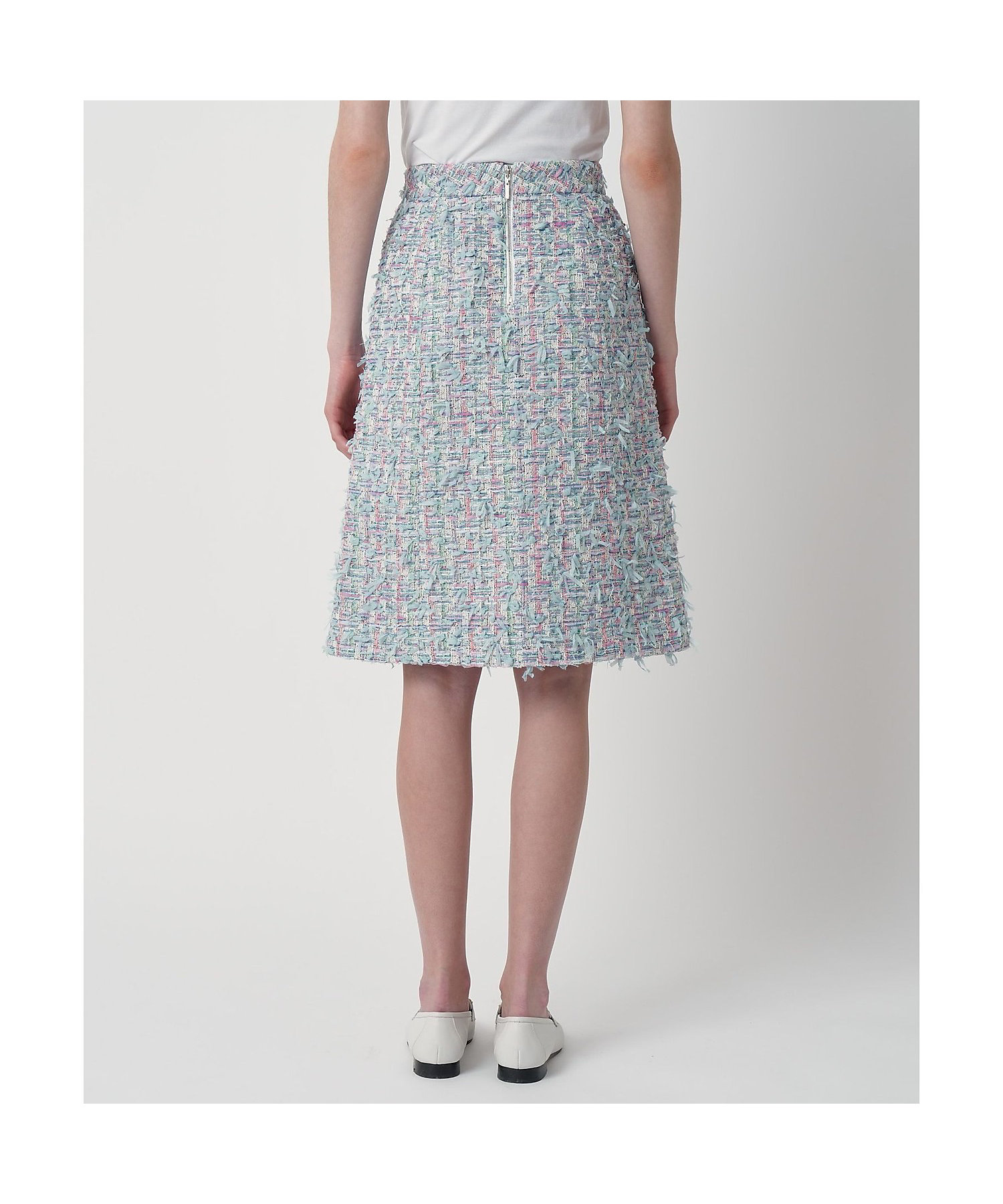 セットアップ対応商品】ブルーミックスツイードタックミニ スカート