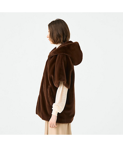 スムースファー フーディーポンチョ | maison TOMORROWLAND/メゾン