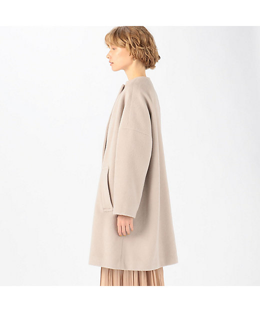 アルパカウールシャギー ノーカラーコート | maison TOMORROWLAND