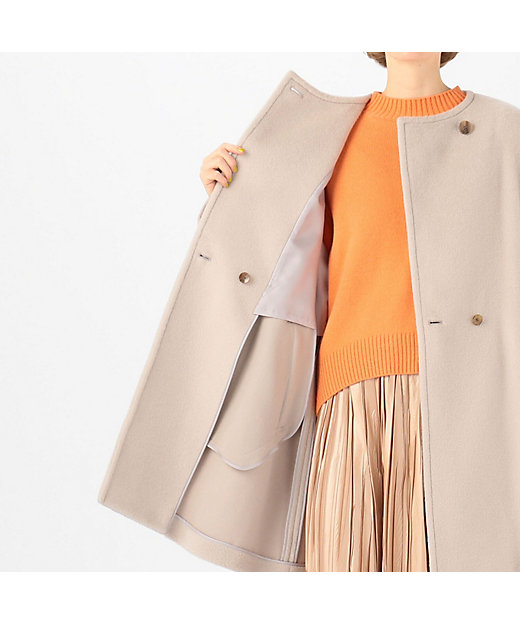 アルパカウールシャギー ノーカラーコート | maison TOMORROWLAND