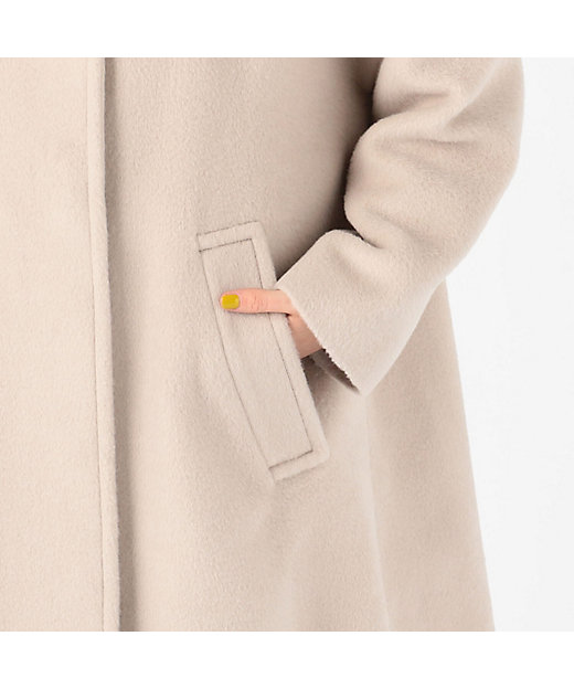 アルパカウールシャギー ノーカラーコート | maison TOMORROWLAND