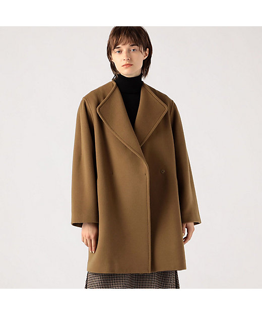 ウールカシミヤダブルフェイス ビックカラーコート | maison