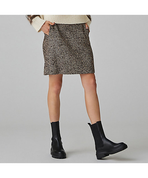 ヘリンボーンツイード ミニスカート | maison TOMORROWLAND/メゾン