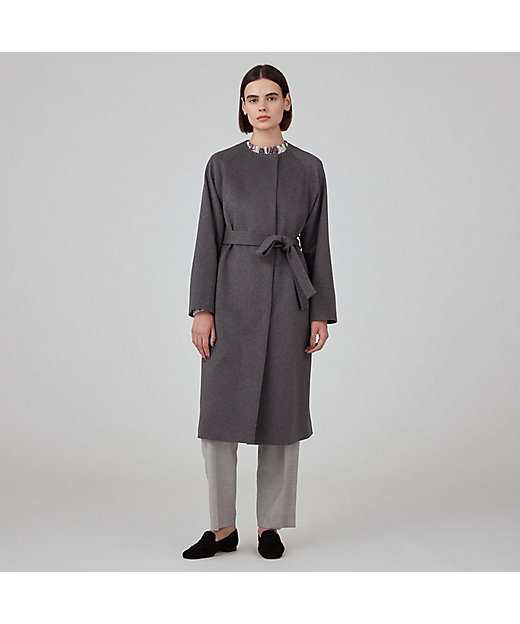 ピュアカシミヤ ノーカラーコート | maison TOMORROWLAND/メゾン