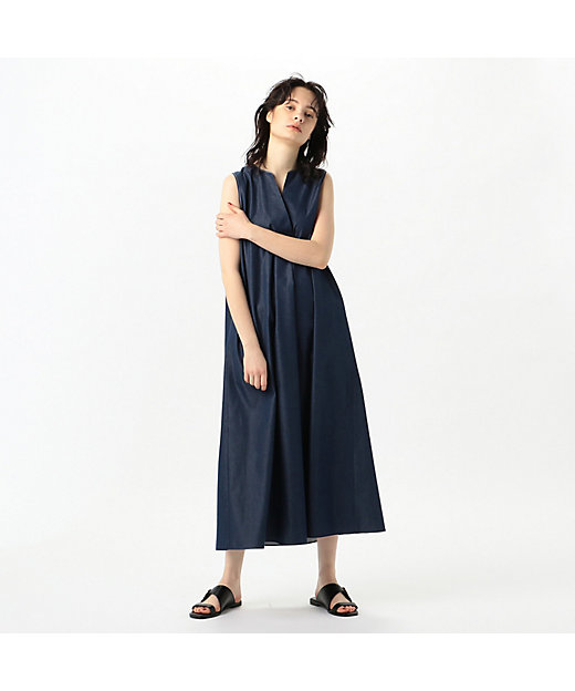 23区GOLF ネイビー キルティング ノースリーブワンピース 23区GOLF