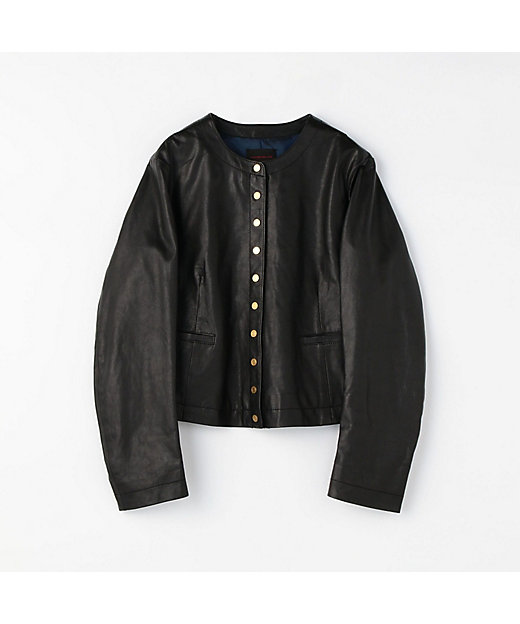 ライトセミベジタブルレザー ノーカラージャケット | maison