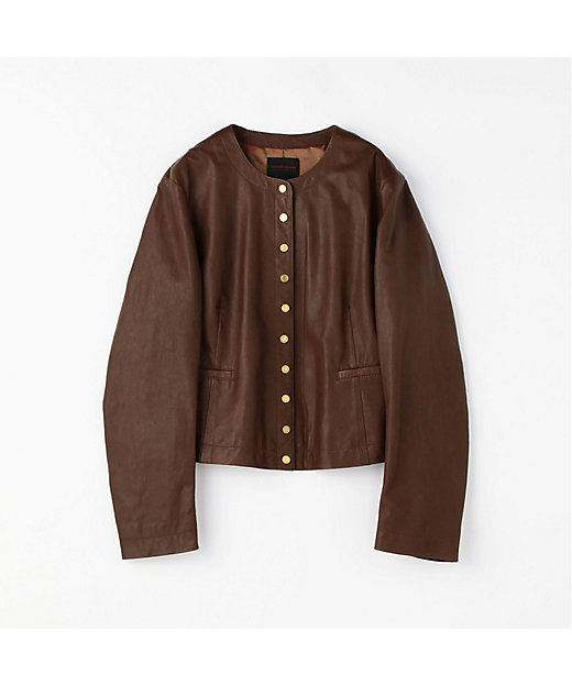 ライトセミベジタブルレザー ノーカラージャケット | maison