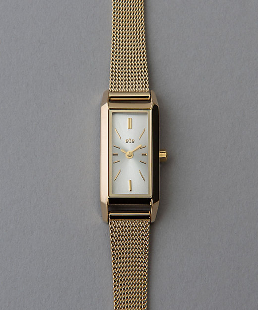 レクタングルフェイス メッシュベルト ウォッチ | ete bijoux (Women