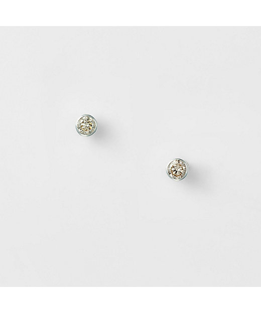 シルバー／K10ダイヤモンドピアス（0．06ct） | agete