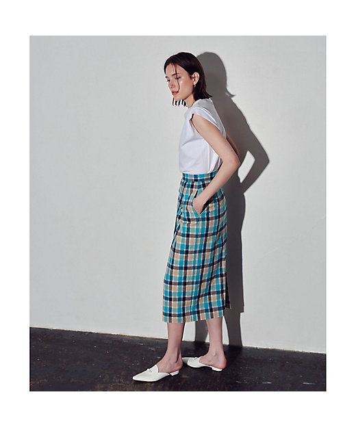 テクニカルチェックタイトスカート | allureville (Women