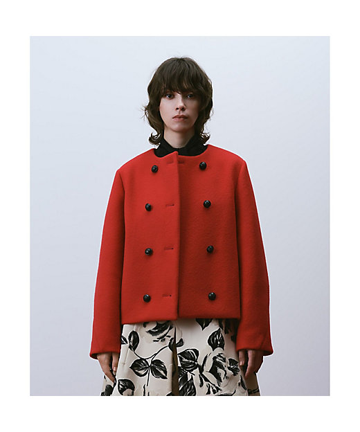 ショートビーバーノーカラージャケット | allureville (Women