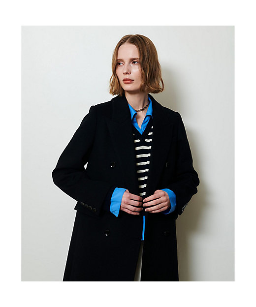 カシミヤ混ロングチェスターコート | allureville (Women