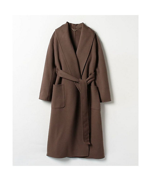 カシミヤ混リバーショールカラーコート | allureville (Women