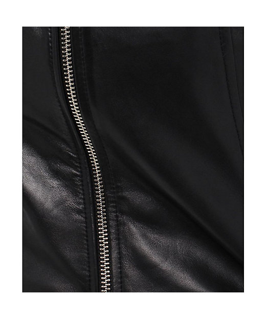 レザークルーネックジャケット | allureville (Women)/アルアバイル