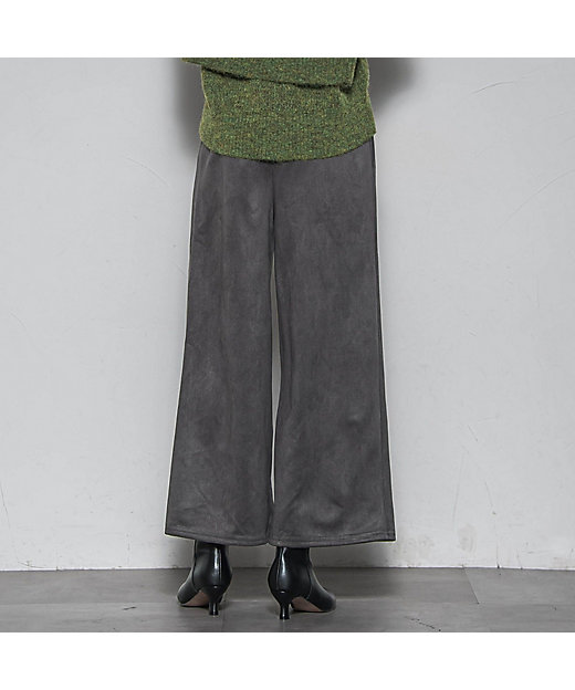 しゅうと】PEOPLE SENSE ペイント加工 ワイドパンツ グレー 美easy