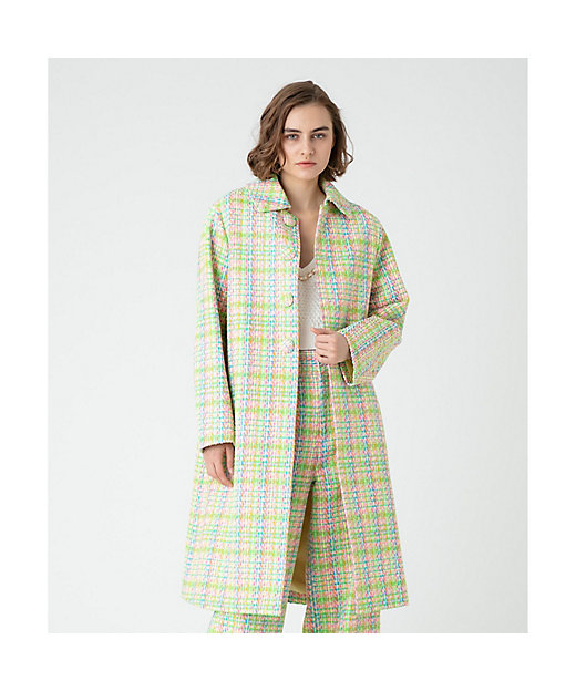 アルパカ・シルク・モヘヤ】eleventy ポロコート ミックスツイード 48