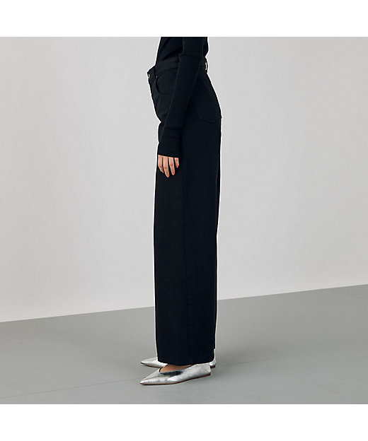 ブロークンブラックデニム フレアパンツ | maison TOMORROWLAND/メゾン