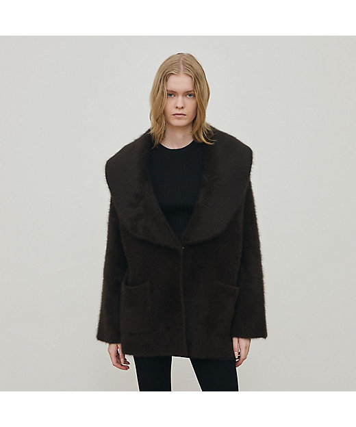 フォックスカシミヤ ショールカラーコート | maison TOMORROWLAND