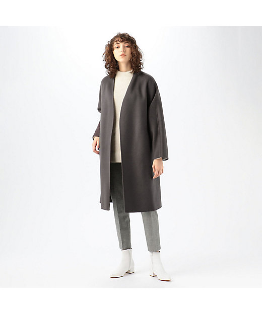 ダブルフェイスメルトン ノーカラーコート | maison TOMORROWLAND