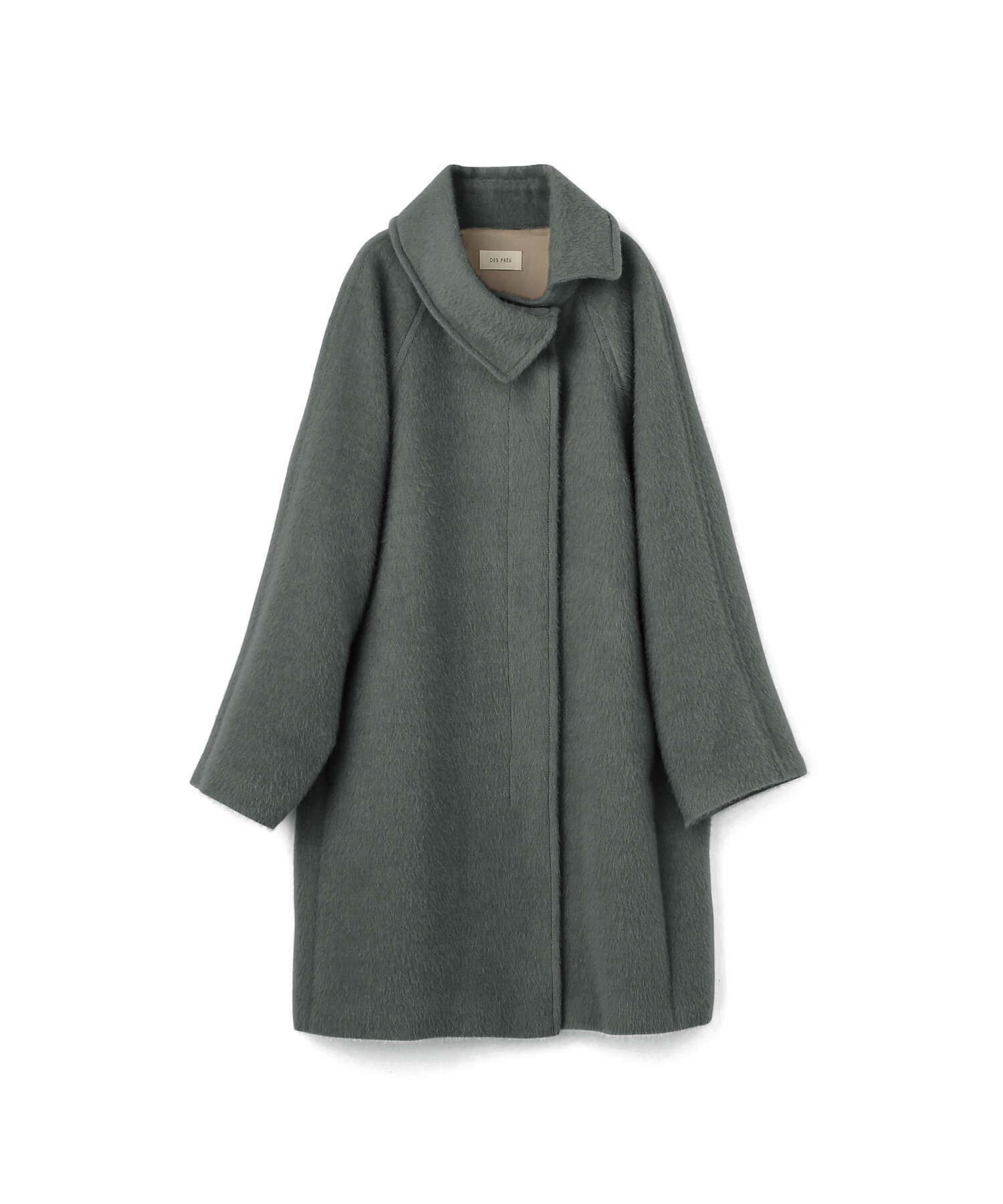 ウールアルパカモヘヤシャギー アシンメトリーカラーコート | maison