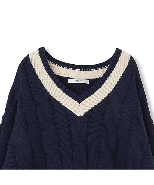 チルデンニットVネックプルオーバー≪手洗い可能≫ | VICKY（Women