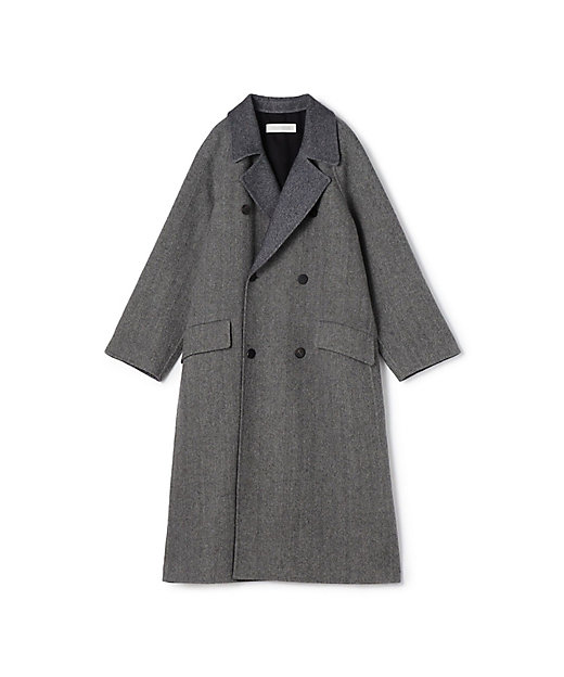 PALTO ヘリンボーン 4ボタンダブル ベルテッドコート 48 PALTO