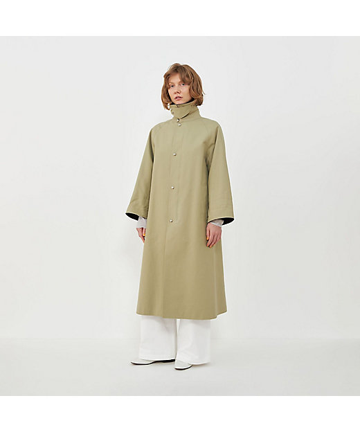 ピーチオイルダブルクロス ロングステンカラーコート | GALERIE VIE