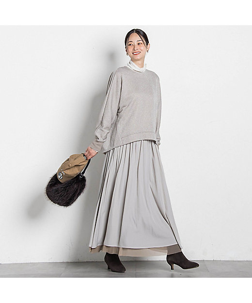 パウダーサテンリバーシブルスカート | LAUTREAMONT (Women)/ロート